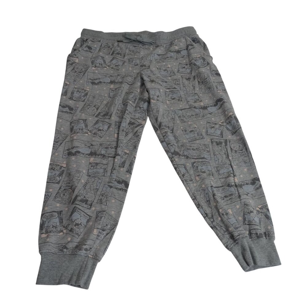 Disney Winnie The Pooh Pajama Lounge Pants Women Size L 12 14 Heather Grey FLAW